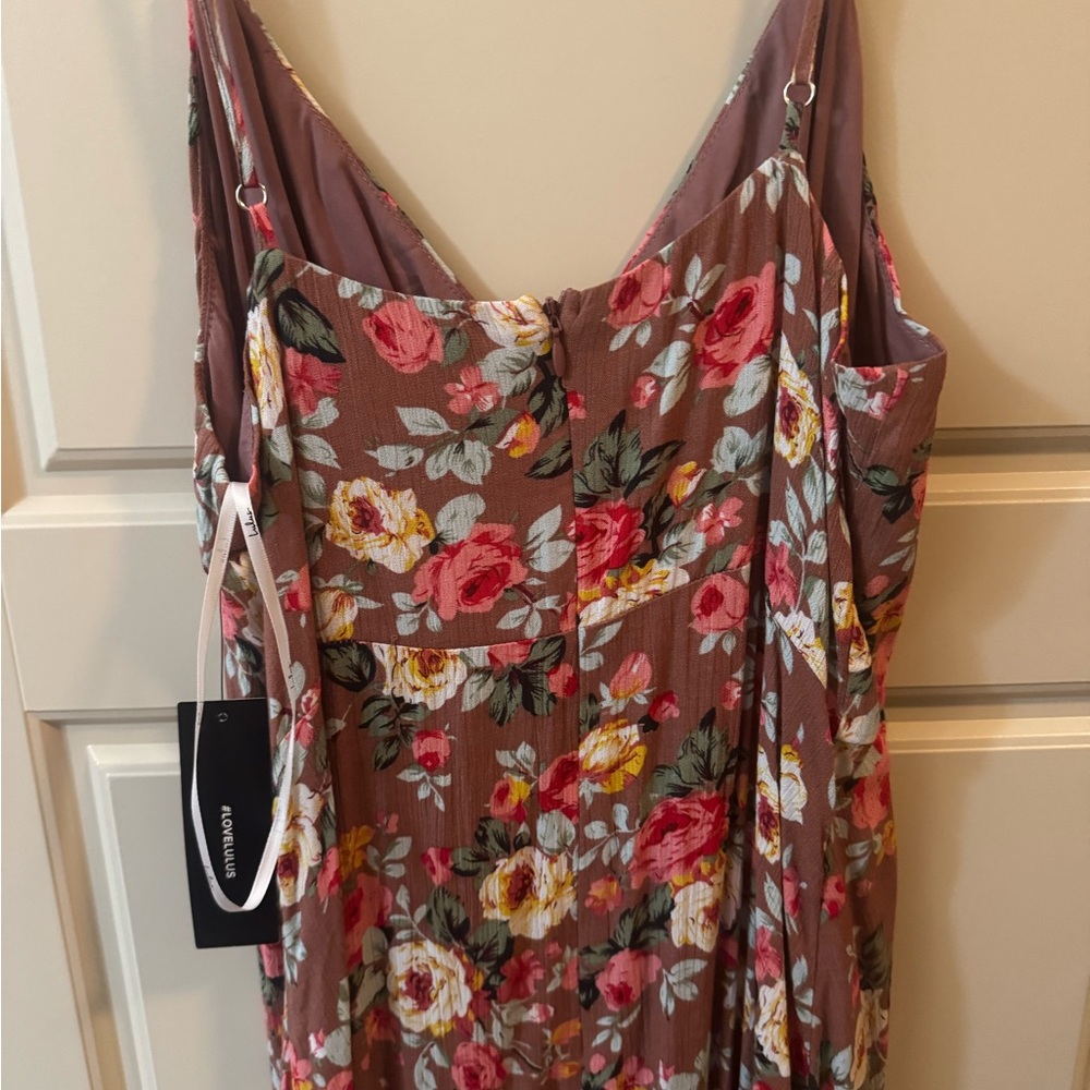 NWT Lulus Everlasting Bliss Blush Floral Print Maxi Dress MEDIUM - Picture 6 of 9